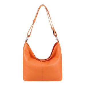 Made in Italy Echt Leder Damen Tasche Shopper Hobo Bag Ledertasche Schultertasche Umhängetasche Handtasche Henkeltasche Orange