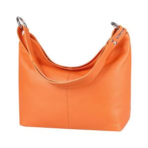 Made in Italy Echt Leder Damen Tasche Shopper Hobo Bag Ledertasche Schultertasche Umhängetasche Handtasche Henkeltasche Orange
