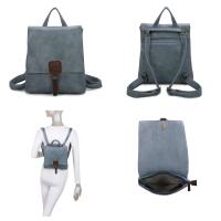 Damen Rucksack Tasche Crossbody Handtasche Messenger Schultertasche Umhängetasche Shopper Vintage Kuriertasche Überschlagtasche Leder Optik Dunkelblau