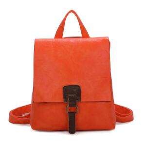 Damen Rucksack Tasche Crossbody Handtasche Messenger Schultertasche Umhängetasche Shopper Vintage Kuriertasche Überschlagtasche Leder Optik Orange
