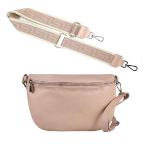 Made in Italy DAMEN SET Gürteltasche + Schultergurt LEDER Crossbody Hüfttasche Bauchtasche Umhängetasche Brusttasche CrossOver Bodybag Schultertasche Handytasche Geldtasche Tasche Kosmetiktasche