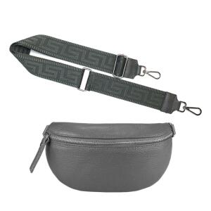 Made in Italy DAMEN SET Gürteltasche + Schultergurt LEDER Crossbody Hüfttasche Bauchtasche Umhängetasche Brusttasche CrossOver Bodybag Schultertasche Handytasche Geldtasche Tasche Kosmetiktasche