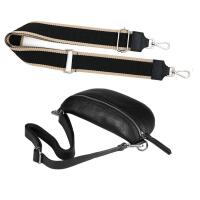 Made in Italy DAMEN SET Gürteltasche + Schultergurt LEDER Crossbody Hüfttasche Bauchtasche Umhängetasche Brusttasche CrossOver Bodybag Schultertasche Handytasche Geldtasche Tasche Kosmetiktasche Schwarz S (22cm) + Gürtel