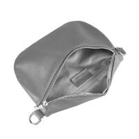 Made in Italy DAMEN SET Gürteltasche + Schultergurt LEDER Crossbody Hüfttasche Bauchtasche Umhängetasche Brusttasche CrossOver Bodybag Schultertasche Handytasche Geldtasche Tasche Kosmetiktasche Grau M (27cm) + Gürtel