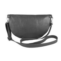 Made in Italy DAMEN SET Gürteltasche + Schultergurt LEDER Crossbody Hüfttasche Bauchtasche Umhängetasche Brusttasche CrossOver Bodybag Schultertasche Handytasche Geldtasche Tasche Kosmetiktasche Grau M (28cm) + Gürtel