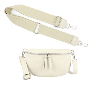 Made in Italy DAMEN SET Gürteltasche + Schultergurt LEDER Crossbody Hüfttasche Bauchtasche Umhängetasche Brusttasche CrossOver Bodybag Schultertasche Handytasche Geldtasche Tasche Kosmetiktasche