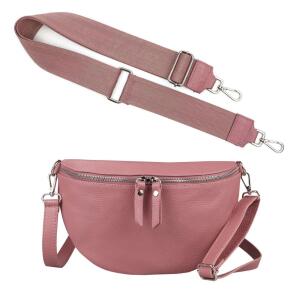 Made in Italy DAMEN SET Gürteltasche + Schultergurt LEDER Crossbody Hüfttasche Bauchtasche Umhängetasche Brusttasche CrossOver Bodybag Schultertasche Handytasche Geldtasche Tasche Kosmetiktasche