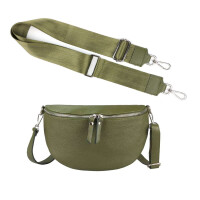 Made in Italy DAMEN SET Gürteltasche + Schultergurt LEDER Crossbody Hüfttasche Bauchtasche Umhängetasche Brusttasche CrossOver Bodybag Schultertasche Handytasche Geldtasche Tasche Kosmetiktasche