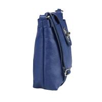 Made in Italy echt Leder Schultertasche Tasche City Bag CrossOver Umhängetasc... Blau
