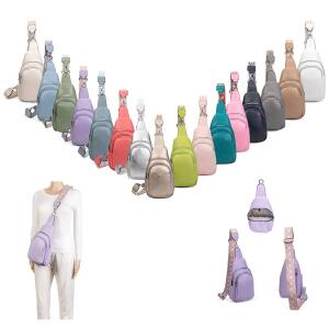 Unisex Crossbody Bodybag Sling Tasche Rucksack Crossover Schultertasche Brusttasche Umhängetasche Bag damen herren Rosa