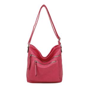 DAMEN TASCHE Schultertasche Shopper Umhängetasche CrossOver Crossbody Henkeltasche Beuteltasche Handtasche Hobo Bag Reise Kunst-Leder Pink