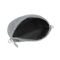 Made in Italy DAMEN LEDER Gürteltasche Crossbody Teddyfell Bauchtasche  Hüfttasche Kunstfell Umhängetasche Brusttasche CrossOver Bodybag Schultertasche Teddy Fell Plüsch Dunkelgrau 30x20x7 cm
