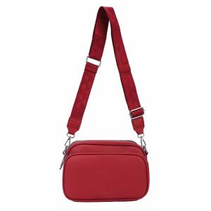 Damen Tasche Crossbody Hüfttasche Bauchtasche Umhängetasche Bodybag Schultertasche Handytasche Gürteltasche Metallic Handtasche Reise Kunst-Leder Rot