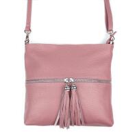 Made in Italy DAMEN LEDER TASCHE Bodybag Schultertasche  CrossOver Umhängetasche Handtasche Ledertasche Damentasche Crossbody Altrosa