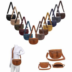 Damen Tasche Gürteltasche Crossbody Leder Optik Hüfttasche Bauchtasche Umhängetasche Cross-Over Bodybag Schultertasche Handytasche Leder Optik Schwarz XL