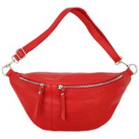 Italy Damen echt Leder Tasche Brusttasche Crossbody Schultertasche Umhängetasche Gürteltasche Crossover Ledertasche Slingntasche Unisex Bag Rot L