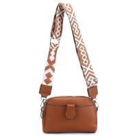Damen Tasche Crossbody Umhängetasche Bodybag Schultertasche Metallic Handytasche Crossover Kunstleder Handtasche Reise Cognac