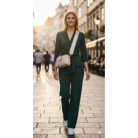 Damen Tasche Crossbody Umhängetasche Bodybag Schultertasche Metallic Handytasche Crossover Kunstleder Handtasche Reise Cognac