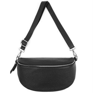 Made in Italy DAMEN LEDER TASCHE Gürteltasche Crossbody Hüfttasche Bauchtasche Umhängetasche Wildleder Brusttasche CrossOver Bodybag Schultertasche Handytasche Geldtasche Schwarz (Leder)