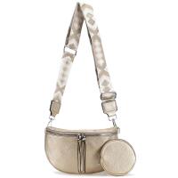 DAMEN TASCHE Crossbody Gürteltasche Brusttasche Umhängetasche Crossover Bauchtasche Bodybag Schultertasche Handytasche Crossbody Handtasche Kunstleder Gold V1