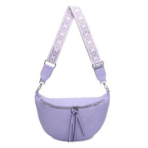 DAMEN TASCHE Crossbody Brusttasche Hüfttasche Schultertasche Umhängetasche Bauchtasche Gürteltasche Crossover Slingntasche Reise Bag Kunstleder  Flieder