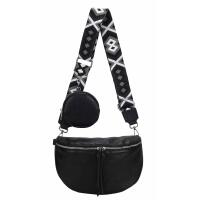 Damen Tasche Bodybag Gürteltasche Crossbody Brusttasche Umhängetasche Hüfttasche Crossover Bauchtasche Schultertasche Handytasche Kunstleder Schwarz