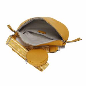 XL Damen Tasche Crossbody Gürteltasche Messenger-Tasche Hüfttasche Bauchtasche Umhängetasche Cross-Over Bodybag Schultertasche Handytasche Leder Optik Beige