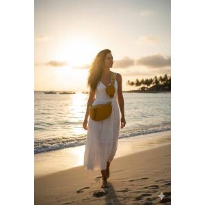 XL Damen Tasche Crossbody Gürteltasche Messenger-Tasche Hüfttasche Bauchtasche Umhängetasche Cross-Over Bodybag Schultertasche Handytasche Leder Optik Beige