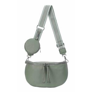 XL Damen Tasche Crossbody Gürteltasche Messenger-Tasche Hüfttasche Bauchtasche Umhängetasche Cross-Over Bodybag Schultertasche Handytasche Leder Optik Grün