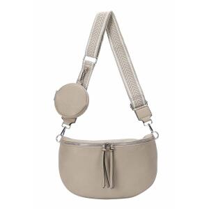 XL Damen Tasche Crossbody Gürteltasche Messenger-Tasche Hüfttasche Bauchtasche Umhängetasche Cross-Over Bodybag Schultertasche Handytasche Leder Optik Taupe