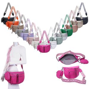 XL Damen Tasche Crossbody Gürteltasche Messenger-Tasche Hüfttasche Bauchtasche Umhängetasche Cross-Over Bodybag Schultertasche Handytasche Leder Optik Orange