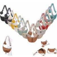 DAMEN TASCHE Crossbody Brusttasche Hüfttasche Schultertasche Umhängetasche Bauchtasche Gürteltasche Crossover Slingntasche Reise Bag Kunstleder  Hellgrau V2