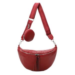 DAMEN TASCHE Crossbody Brusttasche Hüfttasche Schultertasche Umhängetasche Bauchtasche Gürteltasche Crossover Slingntasche Reise Bag Kunstleder  Rot V2