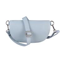 Made in Italy DAMEN SET Gürteltasche + Schultergurt LEDER Crossbody Hüfttasche Bauchtasche Umhängetasche Brusttasche CrossOver Bodybag Schultertasche Handytasche Tasche Hellblau S (22cm) + Gürtel