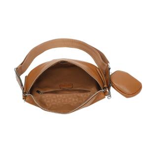 XL Damen Tasche Crossbody Gürteltasche Messenger-Tasche Hüfttasche Bauchtasche Umhängetasche Cross-Over Bodybag Schultertasche Handytasche Leder Optik Cognac V1