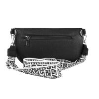 Damen Tasche Crossbody Gürteltasche Brusttasche Umhängetasche Bodybag Hüfttasche Crossover Bauchtasche Schultertasche Handytasche Kunstleder Schwarz