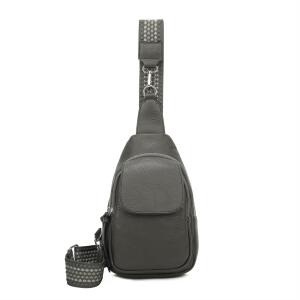 Damen Crossbody Sling Tasche Rucksack Bodybag Crossbag Crossover Schultertasche Gürteltasche Brusttasche Umhängetasche Grau