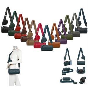 Damen Zylinder Crossbody Tasche Umhängetasche Schultertasche Handtasche Gürteltasche Handytasche Bucket Bag Retro Vintage Messenger Schokobraun