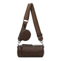 Damen Zylinder Crossbody Tasche Umhängetasche Schultertasche Handtasche Gürteltasche Handytasche Bucket Bag Retro Vintage Messenger Schokobraun