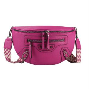 Damen Tasche Gürteltasche Umhängetasche Bodybag Brusttasche Muster Gürtel Bauchtasche Crossbody Hüfttasche Crossover Schultertasche Handytasche Leder Optik Pink