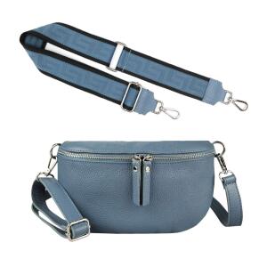 Made in Italy DAMEN SET Gürteltasche + Schultergurt LEDER Crossbody Hüfttasche Bauchtasche Umhängetasche Brusttasche CrossOver Bodybag Schultertasche Handytasche Geldtasche Tasche Kosmetiktasche