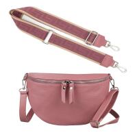 Made in Italy DAMEN SET Gürteltasche + Schultergurt LEDER Crossbody Hüfttasche Bauchtasche Umhängetasche Brusttasche CrossOver Bodybag Schultertasche Handytasche Geldtasche Tasche Kosmetiktasche