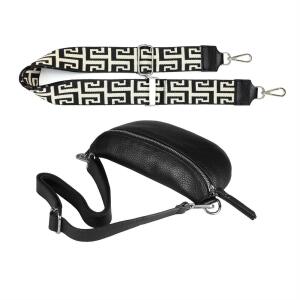 Made in Italy DAMEN SET Gürteltasche + Schultergurt LEDER Crossbody Hüfttasche Bauchtasche Umhängetasche Brusttasche CrossOver Bodybag Schultertasche Handytasche Geldtasche Tasche Kosmetiktasche Schwarz S (22cm) + Gürtel 39