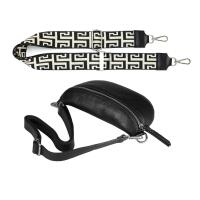 Made in Italy DAMEN SET Gürteltasche + Schultergurt LEDER Crossbody Hüfttasche Bauchtasche Umhängetasche Brusttasche CrossOver Bodybag Schultertasche Handytasche Geldtasche Tasche Kosmetiktasche Schwarz S (22cm) + Gürtel 39