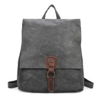 Damen Rucksack Tasche Crossbody Handtasche Messenger Schultertasche Umhängetasche Shopper Vintage Kuriertasche Überschlagtasche Leder Optik Dunkelgrau 32x33x10 cm