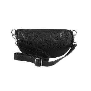 Made in Italy DAMEN SET Gürteltasche + Schultergurt LEDER Crossbody Hüfttasche Bauchtasche Umhängetasche Brusttasche CrossOver Bodybag Schultertasche Handytasche Geldtasche Tasche Kosmetiktasche #1 Grau S (22cm) + Gürtel