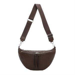 DAMEN TASCHE Crossbody Brusttasche Hüfttasche Schultertasche Umhängetasche Bauchtasche Gürteltasche Crossover Reisetasche Body Bag Kunstleder Schokobraun M