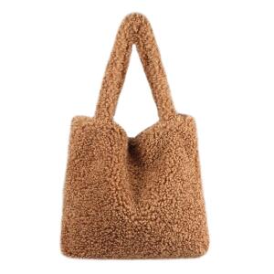 Made in Italy Damen Teddyfell Tasche Shopper Tote Bag...