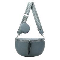Damen Tasche Crossbody Schultertasche Gürteltasche Messenger-Tasche Hüfttasche Bauchtasche Umhängetasche Cross-Over Bodybag Handytasche Leder Optik Jeansblau