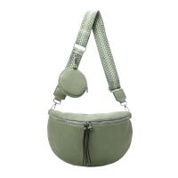 Damen Tasche Crossbody Schultertasche Gürteltasche Messenger-Tasche Hüfttasche Bauchtasche Umhängetasche Cross-Over Bodybag Handytasche Leder Optik Mint
